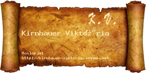 Kirnbauer Viktória névjegykártya